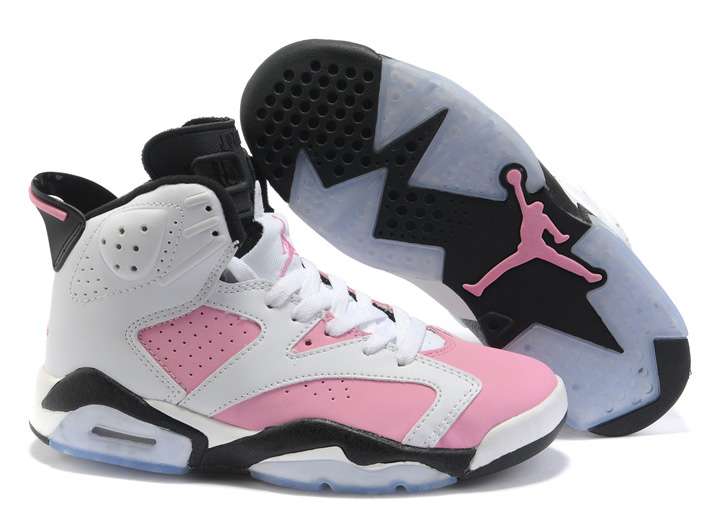 Originals Womens Air Jordan 6 White Black Pink